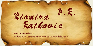 Miomira Ratković vizit kartica